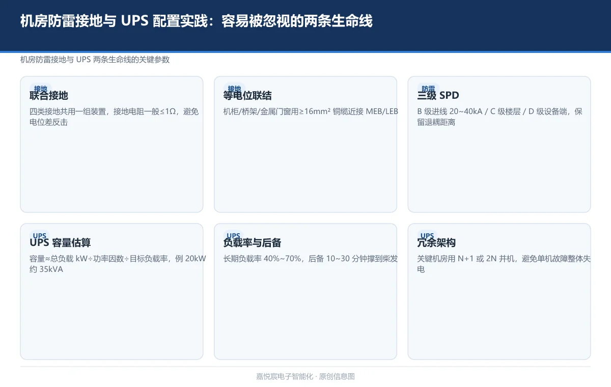 机房防雷接地与 UPS 配置实践:容易被忽视的两条生命线